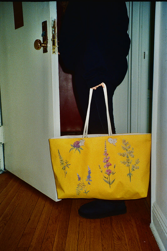 "Floral Study No. 1" Weekender Tote – Gold